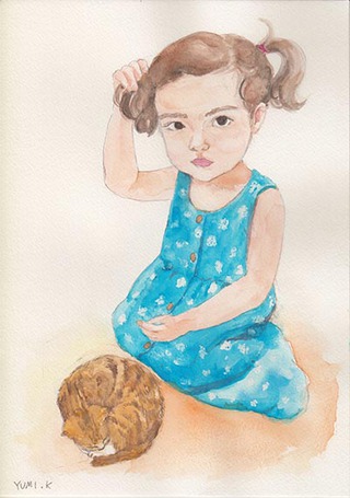 Girl and a cat